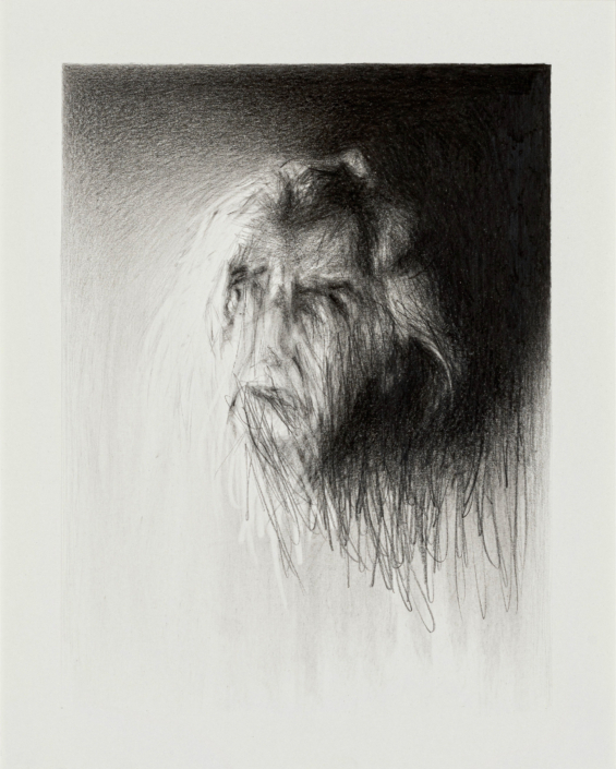 Christian Denzler, «Alte Frau», Farbstift auf Papier, 60 x 44 cm, 2023