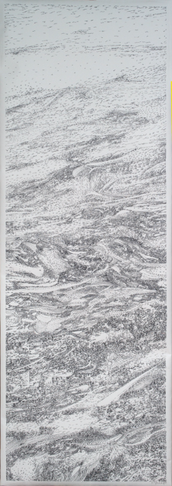 Filip Haag, QULATION, 2013, Bleistift auf Papier, 159 x 55cm