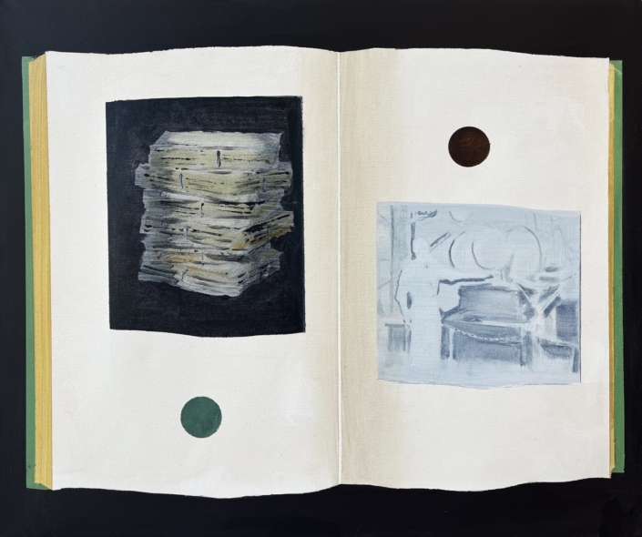 Kotscha Reist, «Content 7», 2023, Öl auf Leinwand, 50 x 60 cm
