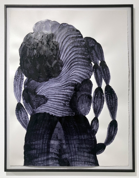 Andrea Heller, «untitled (aus der Serie "monuments for now"», 2022, Schellack und Tusche auf Papier, 76 x 56 cm