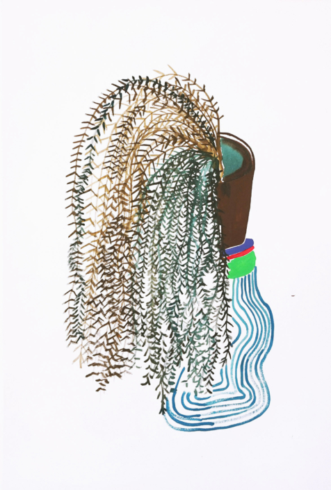 Sereina Steinemann, «Asparagus Fern», 2019, Acryl auf Baumwolle, 120 x 80 cm