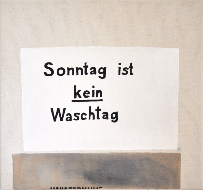 Sereina Steinemann, «Waschtag», 2024, Acryl auf Baumwolle, 30 x 32 cm