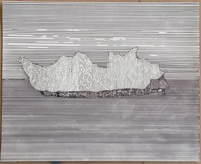 Peter Soriano, Illulissat #48, 2021, Tusche auf Papier, 25 x 31 cm