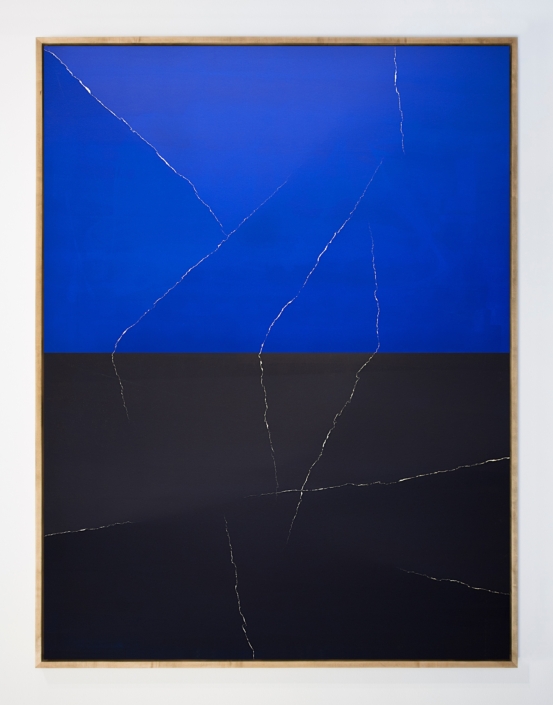 Tashi Brauen «Cracks 18», 2021, Acrylfarbe auf Finnpappe 160 x 120 cm